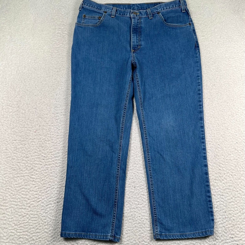 VTG Bills Khakis Jeans Mens *35x26 Straight Leg Classic Fit 5 Pocket Denim Blue‎